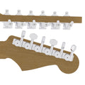 Vintage Guitar Tuner Upgrade Kit for 6 Inline Headstocks (8.5mm Post Hole)