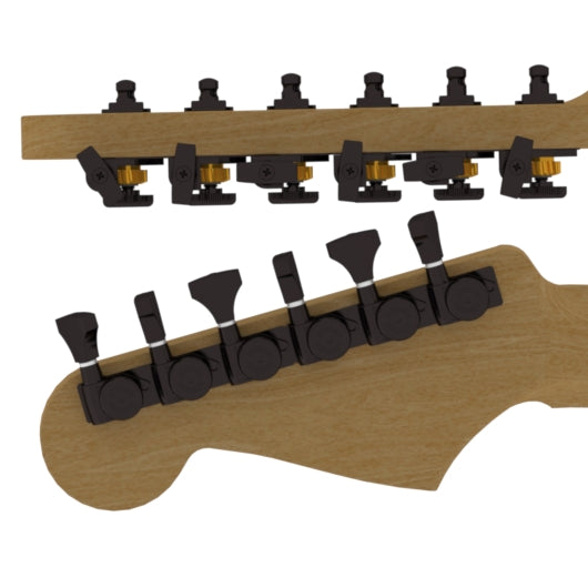 Guitar Tuner Upgrade Kit for 6 Inline Headstocks 10mm Post Hole