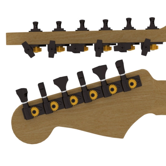 Guitar Tuner Upgrade Kit for 6 Inline Headstocks 10mm Post Hole