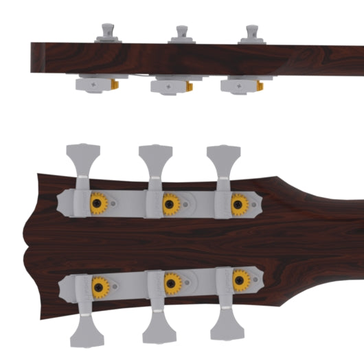 Guitar Tuner Upgrade Kit for 3+3 Headstocks (10mm Post Holes) Hipshot